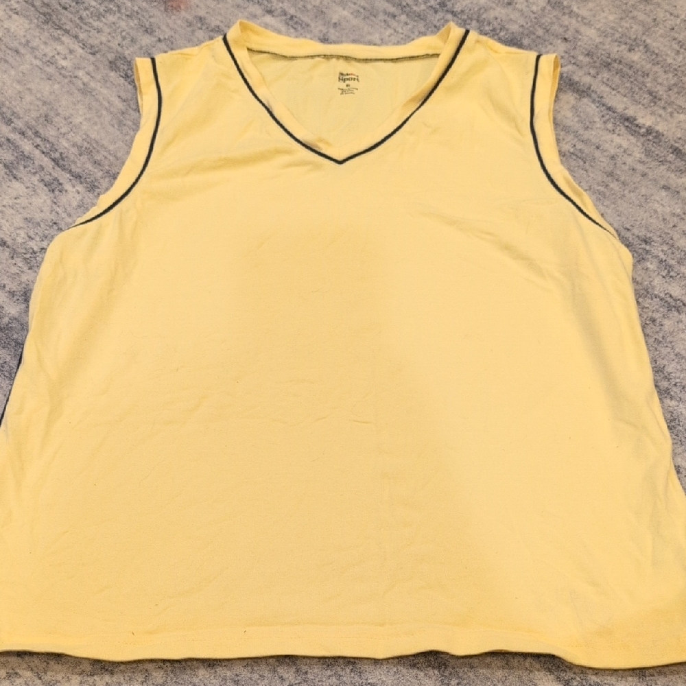 Sunny Yellow Style And Company Sport V-Neck Muscle Tee XL